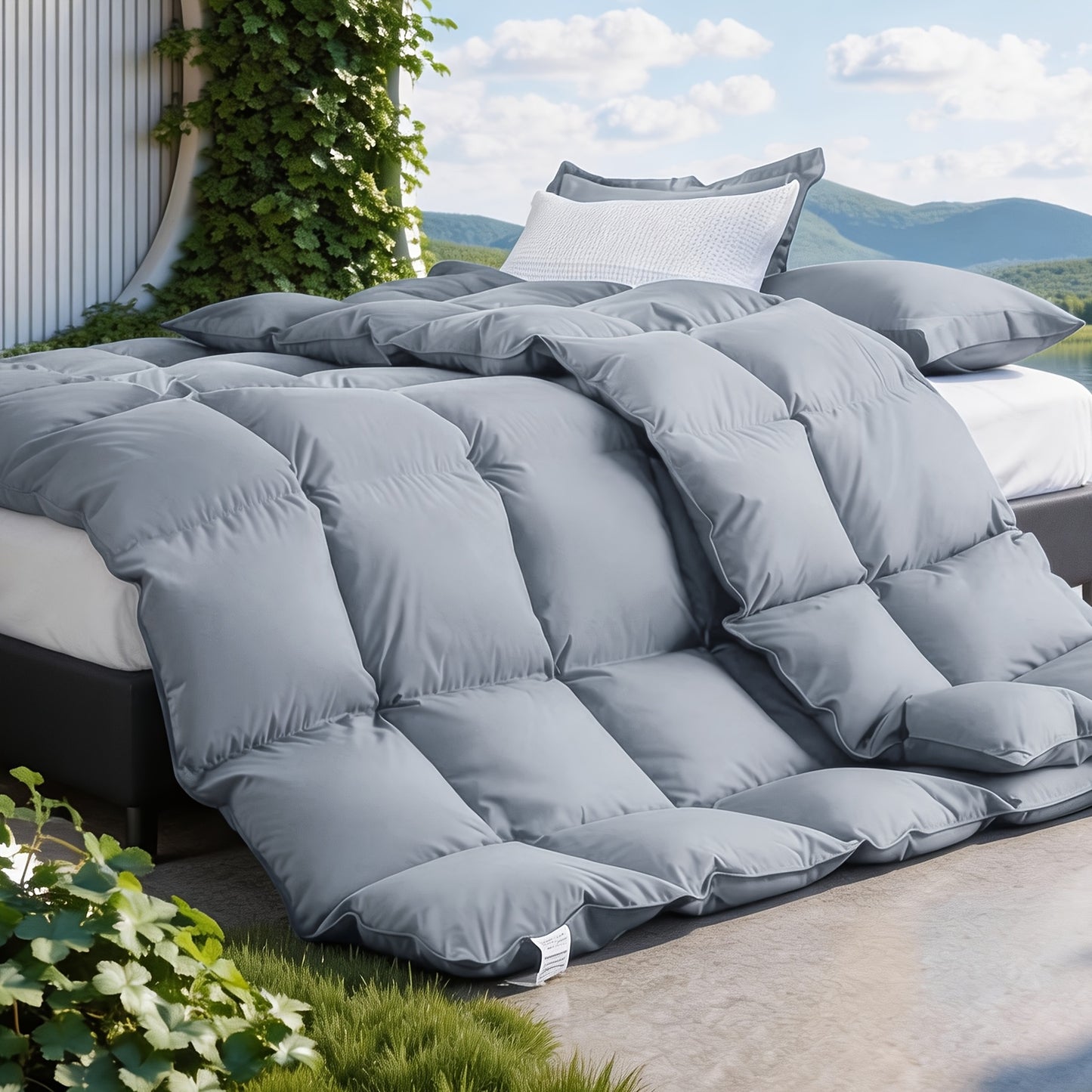 All Season Lightweight Comforter, Breathable & Cooling Duvet Insert, Soft Fluffy Quilt for Year-Round Use, Hotel Quality, Stay Cool & Sweat-Free, 8 Corner Tabs