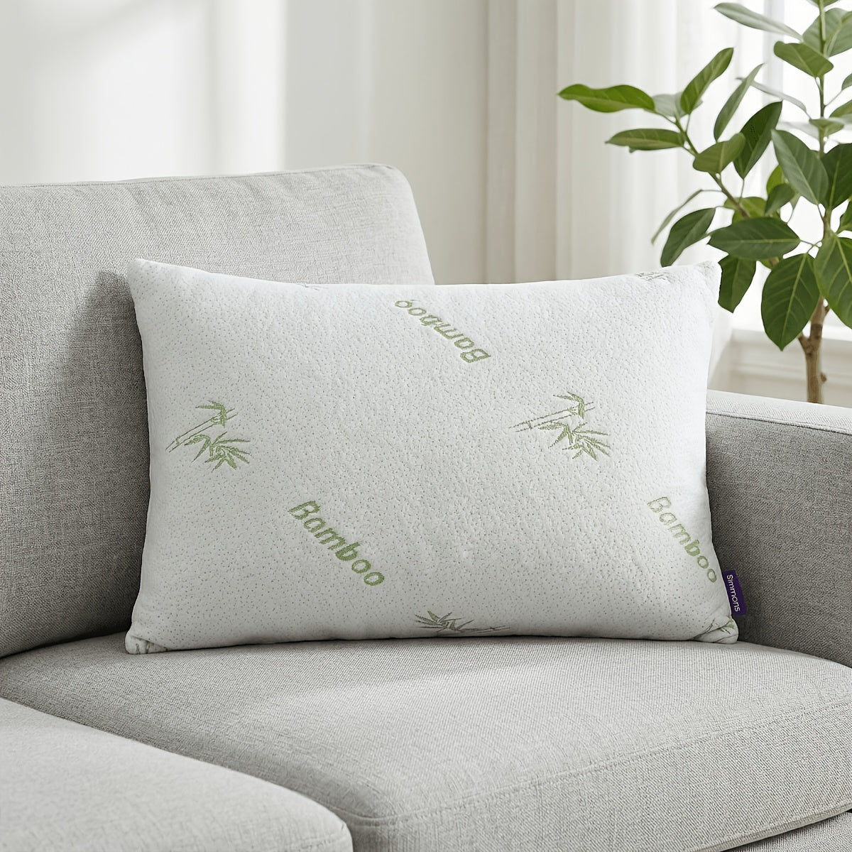 Shredded Viscose Pillow, Adjustable Support Pillow with Washable Cover, Soft Breathable Bed Pillow for Back, Stomach, Side Sleepers, Queen Size 30x20 Inch