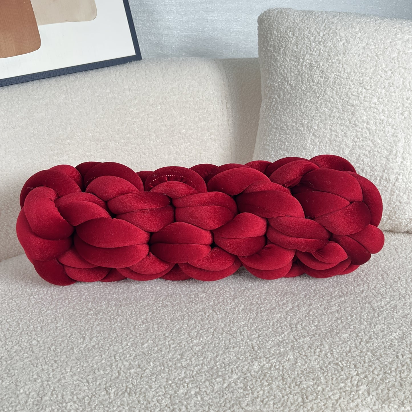1pc Modern Handmade Home Throw Pillow, Creative Spandex Twisted Cornrow Cushion, Suitable for Bedroom, Sofa, Living Room, Bed, Office
