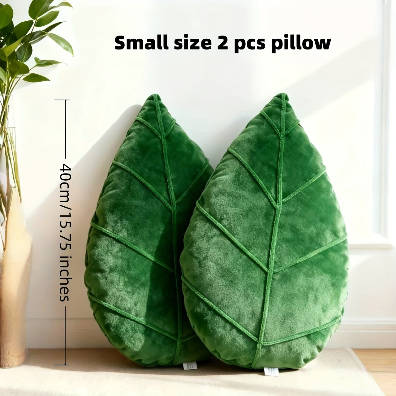Leaf-Shaped Cushion Suitable for - Retro Botanical Decor Leaf Pillow with -Seamed Edges, Dry Only, Leaf Pillow for Sofa Bed Chair, Decorative Accent Piece 15.75x10.24inch
