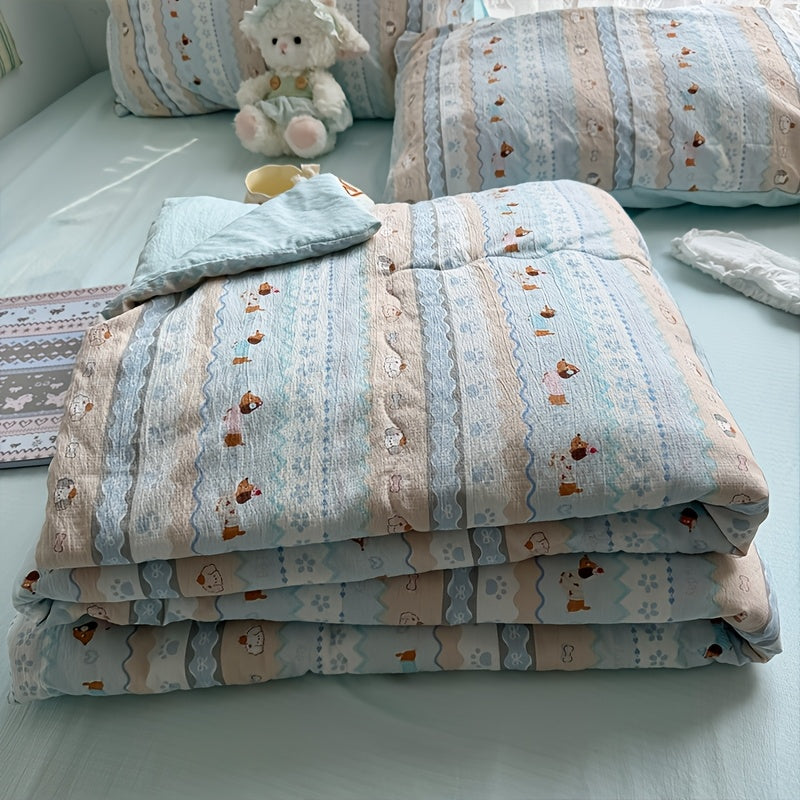 1pc, Bohemian Style Single Summer Quilt (Pillow Core And Pillowcase Not Included), Soft And Smooth Texture, Skin-Friendly And Comfortable, Breathable And Cool, Machine Washable, Suitable for Bedroom Decoration, Travel, Camping