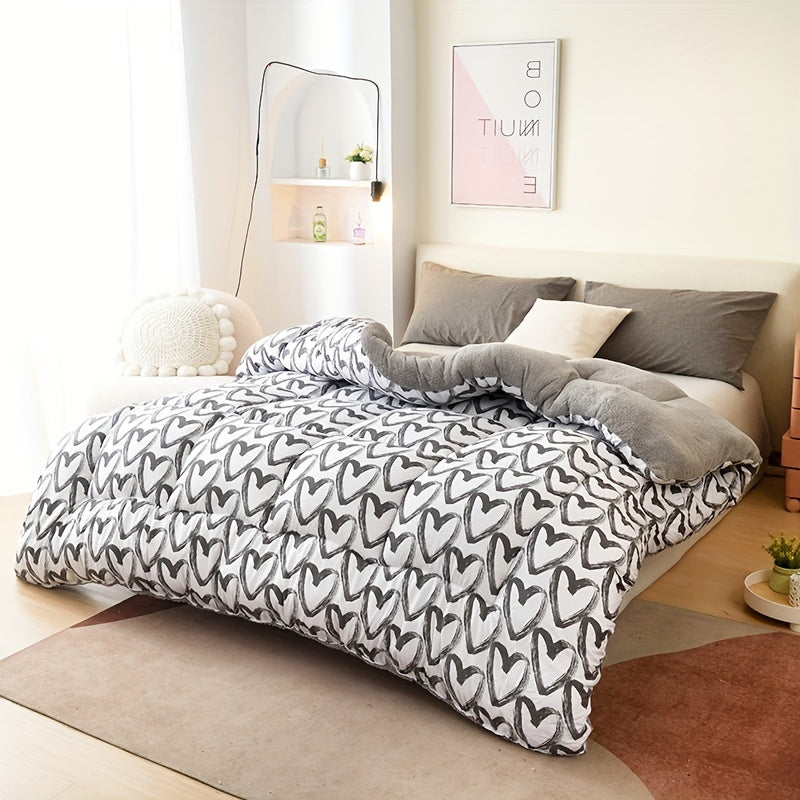 1pc • Warm Blanket with Heart Pattern • New Winter Quilt