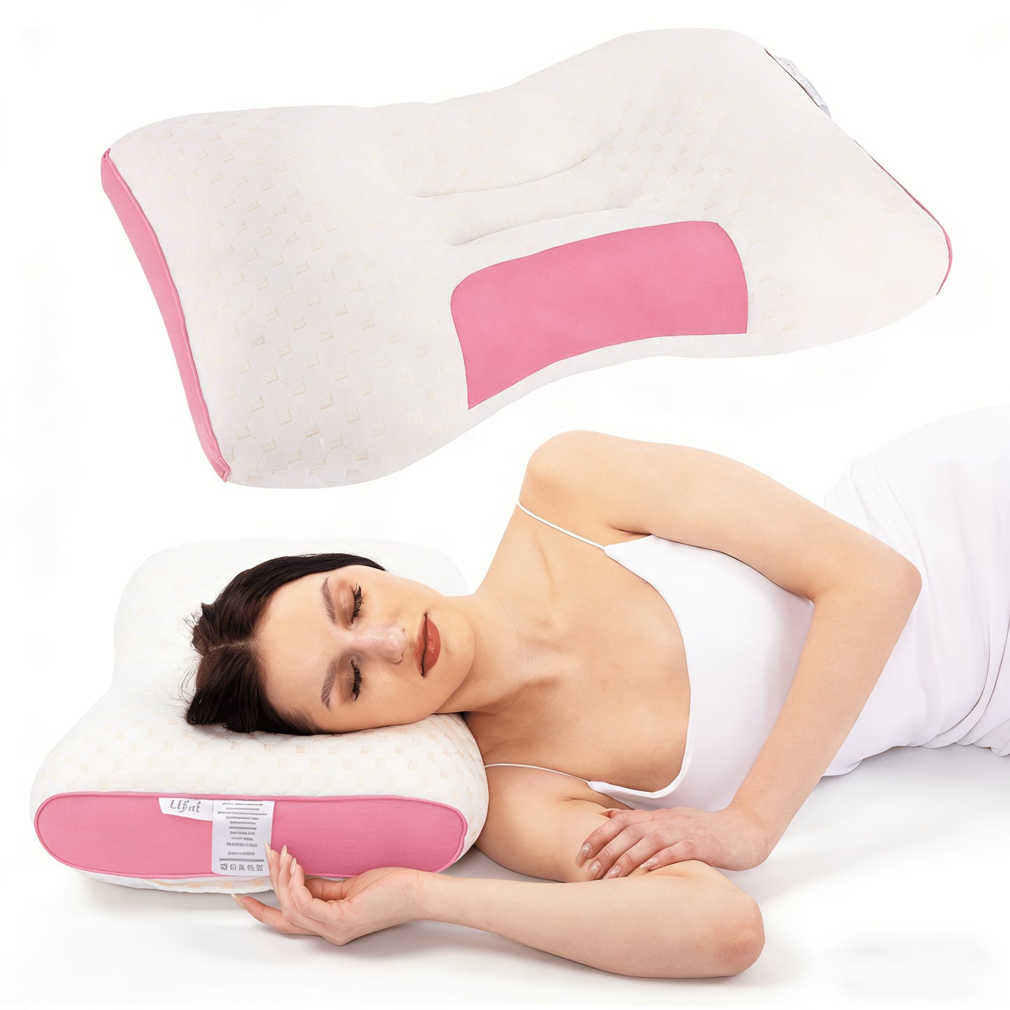 2-Pack Premium All-Season Neck Support Pillows, Breathable Sweat-Resistant Fabric, Ergonomic Contour for Side And Back Sleepers, Durable Non-Sag Core, Ideal for Bedroom, Living Room And Bedding Use