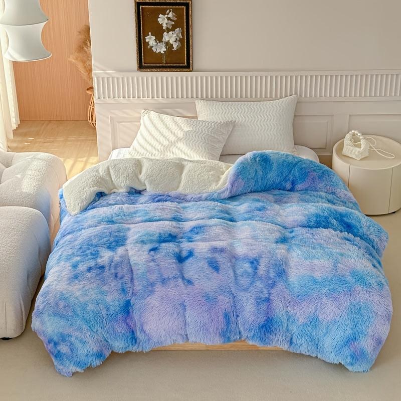 Ultra-Soft Long Plush Lamb Fleece Quilt, Thick Winter Bedding with Intricate Patterns, Machine Washable, Polyester Fabric, Contemporary Style, Warm and Cozy for All Seasons, Allseason Comforter | Luxurious Appearance | Plush Polyester Filling