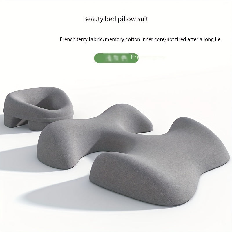 Multi-Functional Beauty Massage Pillow, Facial & Body SPA-Level Support, Contoured Anti-Slip, Soft Microfiber, Classic Design, Comfortable Neck, Back, and Chest Support, Ideal for Home or Salon, All-Season, Hand Wash Only, 200-250 g/㎡ Density