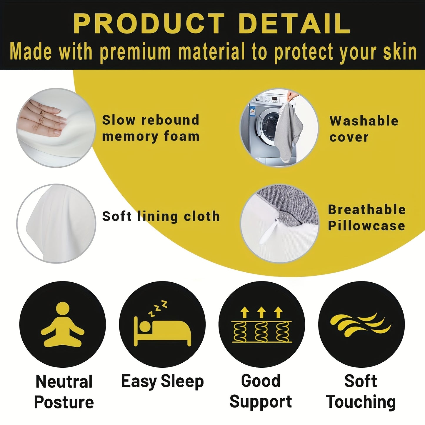 Knee Pillow Made of Memory Foam Designed for Side Sleepers, Providing Leg And Maintaining Knee Separation for Proper Alignment. It Features a Washable, Breathable Cooling Cover And Makes a Perfect Gift for Any Season