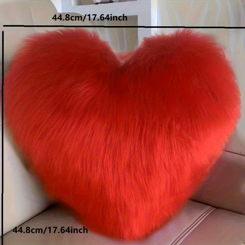 Nordic Style Long Plush Throw Pillow, Suitable for Sofa And Bed, Easy Modern Design with Heart-Shaped Trendy Pillow Including Insert