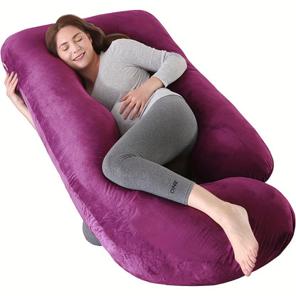 Pregnancy Pillow J Shaped Full Body Pillow with Velvet Cover, 60 Inches Maternity Pillow for Pregnant Women Back, Legs And Belly Support, As Halloween, Chrismas Gift