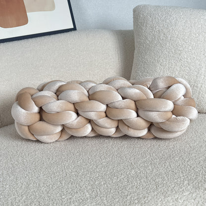 1pc Modern Handmade Home Throw Pillow, Creative Spandex Twisted Cornrow Cushion, Suitable for Bedroom, Sofa, Living Room, Bed, Office