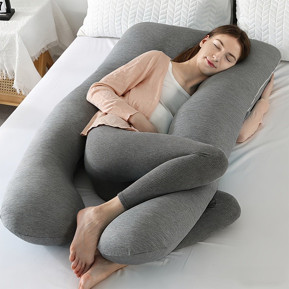 Wndy'S Dream Summer Cool Pregnancy Pillow, Cooling Velvet Body Pillow, 43.31inch 1950G Ergonomic Support, Skin-Friendly Sweat-Free Fabric, Washable Cover, Full Body Support for Pregnant Women