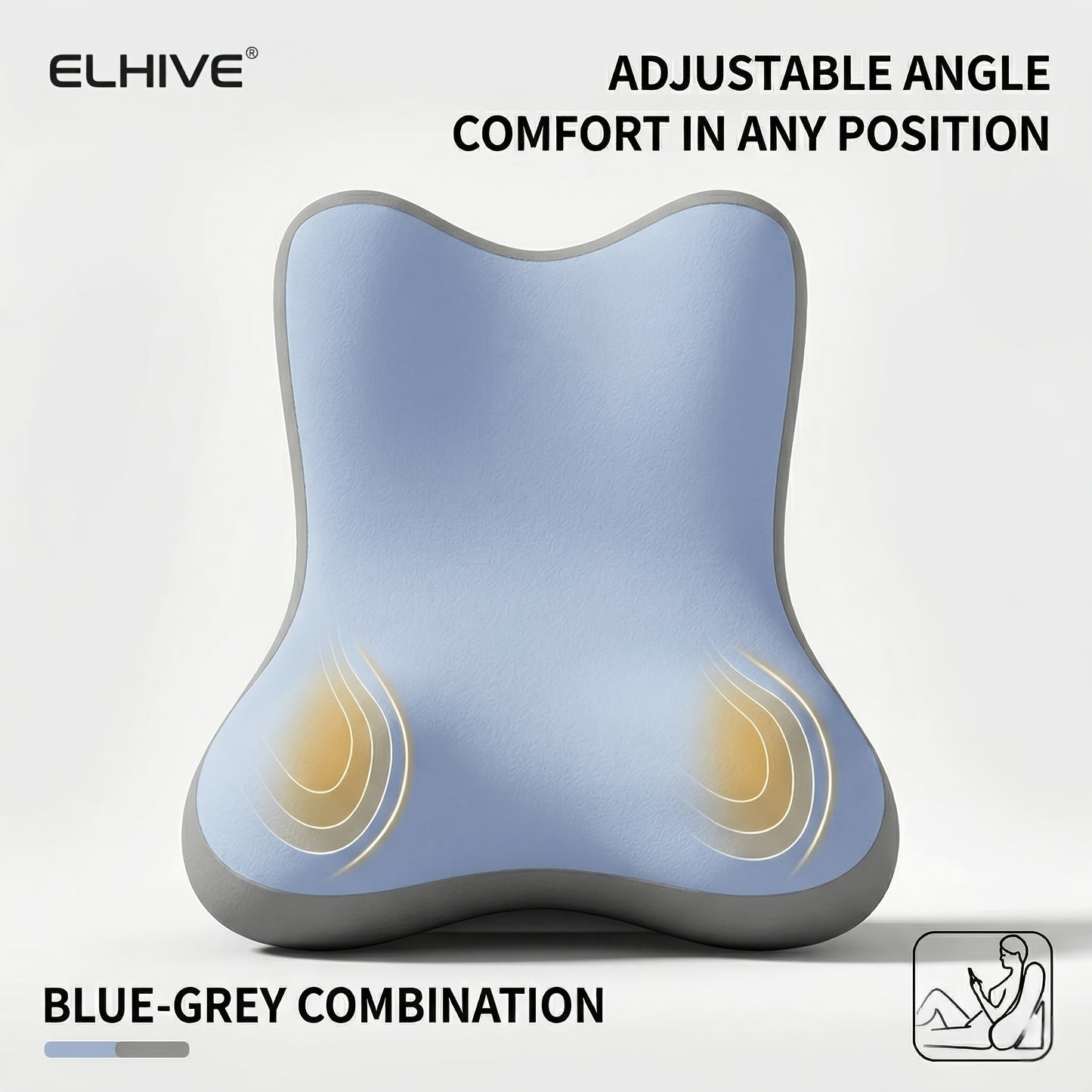 Reading Bed Rest Pillow, 2pcs Adjustable Memory Foam Wedge Pillow, Extra Large Backrest for Sitting Up in Bed, Cozy Triangle Cushion for Watching TV, Gaming, Laptop, Relaxing, Leg Elevation, Detachable Headrest, Washable Cover for Adults