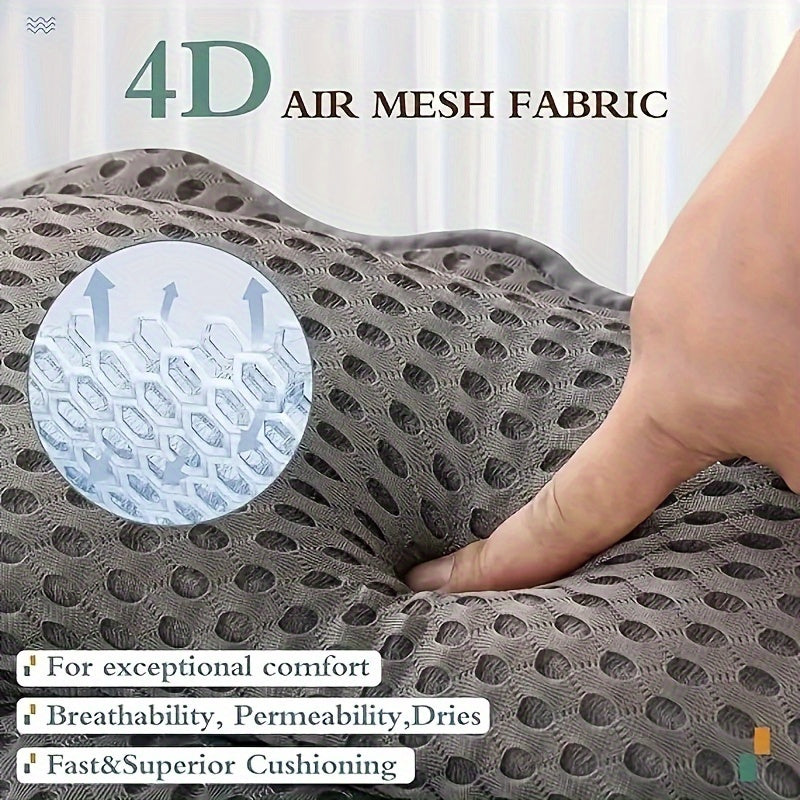 1pc Bathroom Pillow, Comfortable Soft And Machine Washable, 4D Fabric with 6 Suction Cups Non-Slip, Bathroom Bathtub Pillow, The Thickened Fabric Weighing 230 Square Grams Makes Your Bath More Comfortable