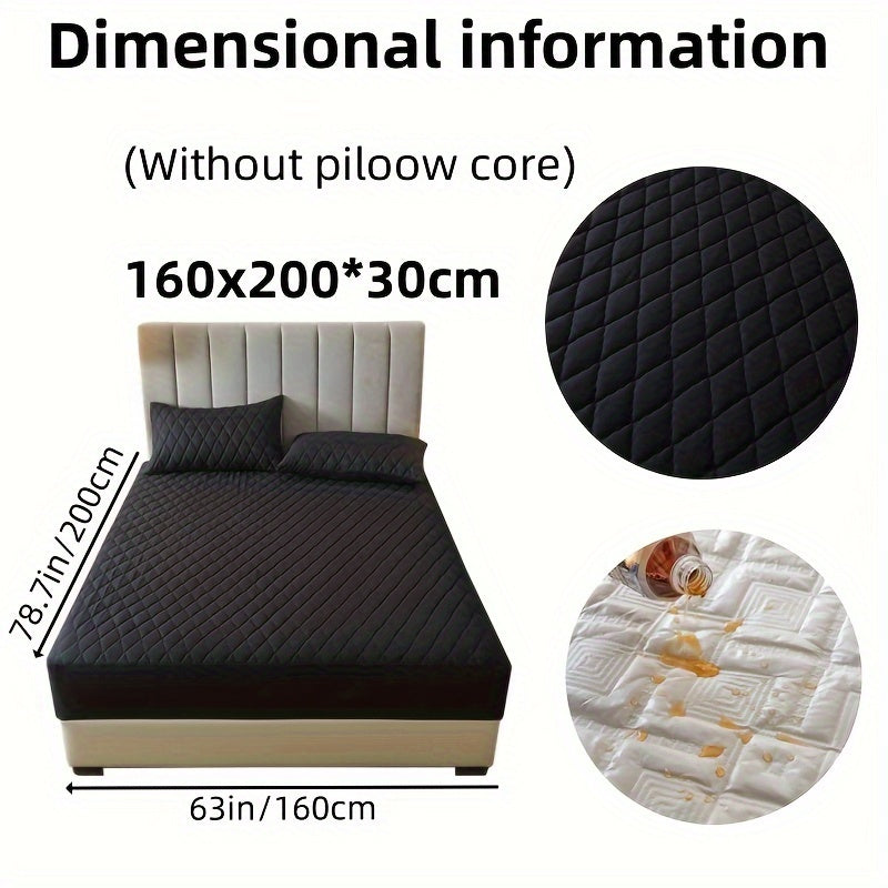 2/3pcs Two-Piece/Three-Piece Multi-Color Waterproof Fitted Sheet Set Waterproof Mattress Protector Fitted Sheet and Pillowcase Set Anti-slip Full Cover Protection Cover