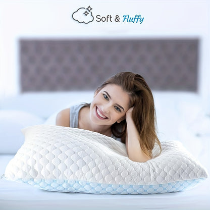 1pc Cooling Pillow, Adjustable Loft Bed Pillow for Sleeping, Ice Fabric And Soft Bamboo Rayon, Washable Removable Bed Pillow Cover Firm Or Soft Pillows for Side, Back, Stomach, Hot Sleepers