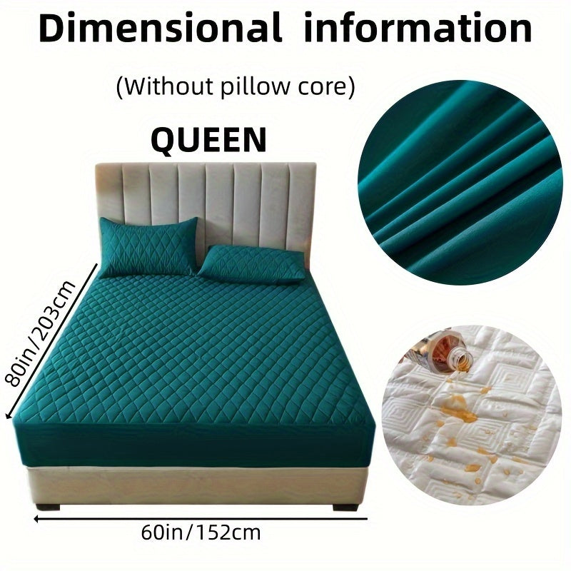 2/3pcs Two-Piece/Three-Piece Multi-Color Waterproof Fitted Sheet Set Waterproof Mattress Protector Fitted Sheet and Pillowcase Set Anti-slip Full Cover Protection Cover