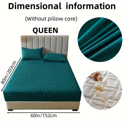 2/3pcs Two-Piece/Three-Piece Multi-Color Waterproof Fitted Sheet Set Waterproof Mattress Protector Fitted Sheet and Pillowcase Set Anti-slip Full Cover Protection Cover