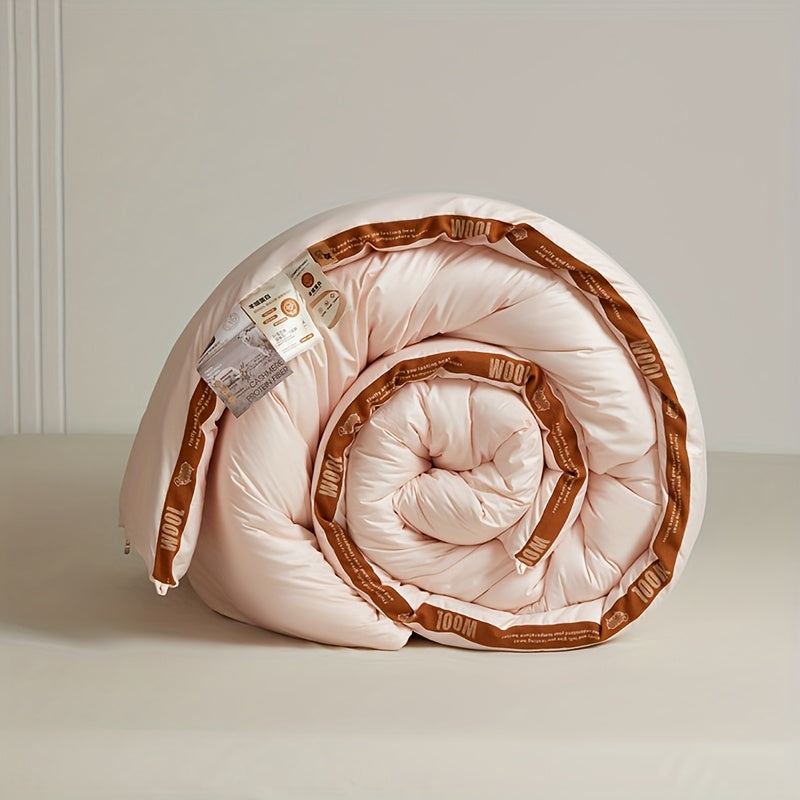 New Modern Style Australian Wool Quilt - Thick And Warm, Suitable for Autumn And Winter, Quilted Design, Filling: Wool + Superfine Fiber, Soft And Skin-Friendly Warm Bedding for Autumn And Winter