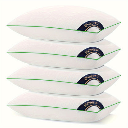 Bed Pillows for Sleeping Queen Size Cooling Pillows Luxury Sleeping Pillow 3D Microfiber Filling Breathable Cover Soft Hotel Collection Pillows for Back Side or Stomach Sleepers