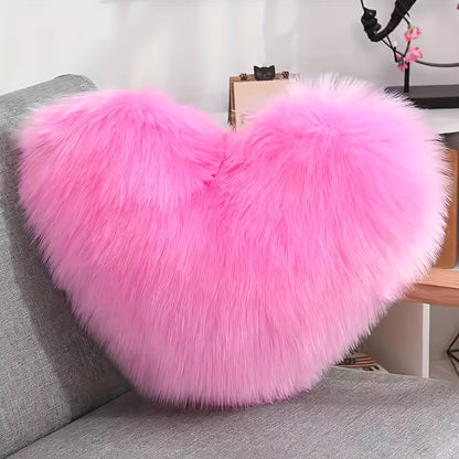 Nordic Style Long Plush Throw Pillow, Suitable for Sofa And Bed, Easy Modern Design with Heart-Shaped Trendy Pillow Including Insert