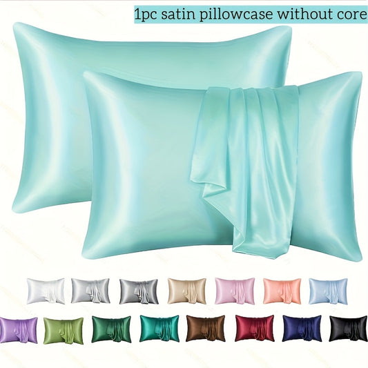 1pc Home Comfort Satin Pillowcase - Envelope Closure - Soft and Skin-Friendly