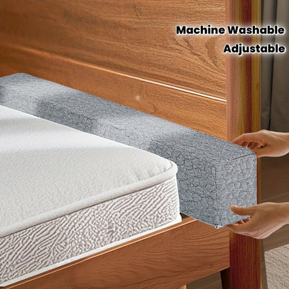 Adjustable Bed Wedge Pillow - High-Density Grey Headboard Cushion, Bed Gap Filler for Single/Double/King/Queen Beds, Machine Washable , Soft Padding for Mattress & Headboard (No Tools Needed, Bed Back Rests, Back Rest Bed Pillow, Bed Pillow For