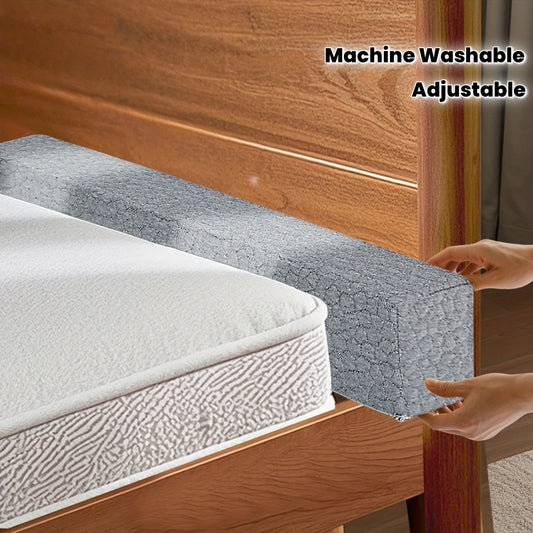 Adjustable Bed Wedge Pillow - High-Density Grey Headboard Cushion, Bed Gap Filler for Single/Double/King/Queen Beds, Machine Washable , Soft Padding for Mattress & Headboard (No Tools Needed, Bed Back Rests, Back Rest Bed Pillow, Bed Pillow For