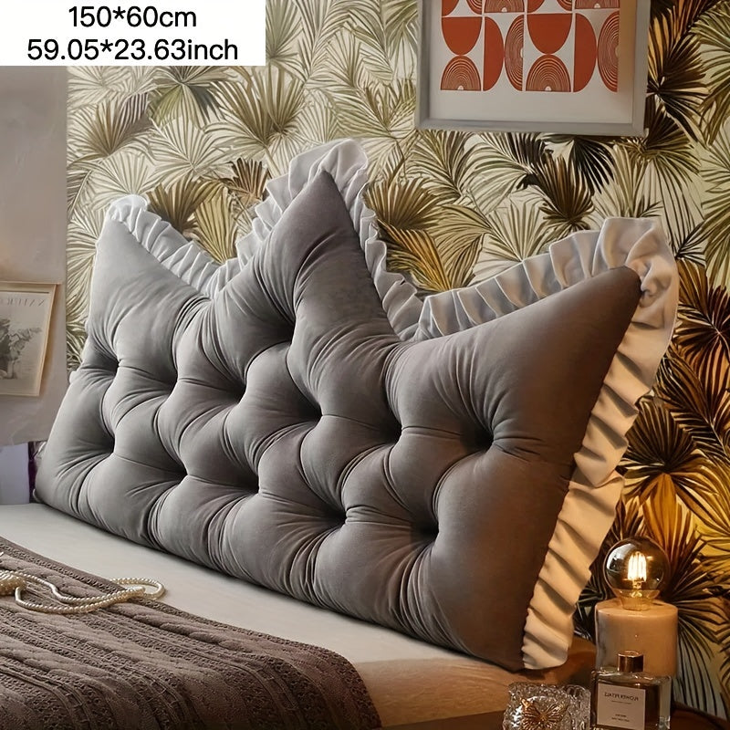 1pc Large Backrest Pillow, Bedside Pillow for Sofa Bed, Crown Shaped Backrest Cushion Pillow, Bedroom Supplies, Home Decor, Shaped Bed Backrest Pillow with Zipper Closure, Decorative Headboard And Tatami Support Cushion for Back Sleepers