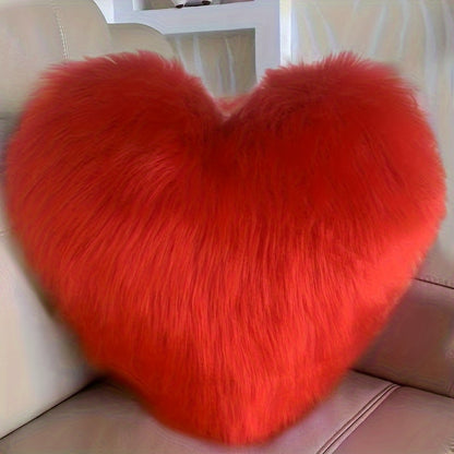 Nordic Style Long Plush Throw Pillow, Suitable for Sofa And Bed, Easy Modern Design with Heart-Shaped Trendy Pillow Including Insert