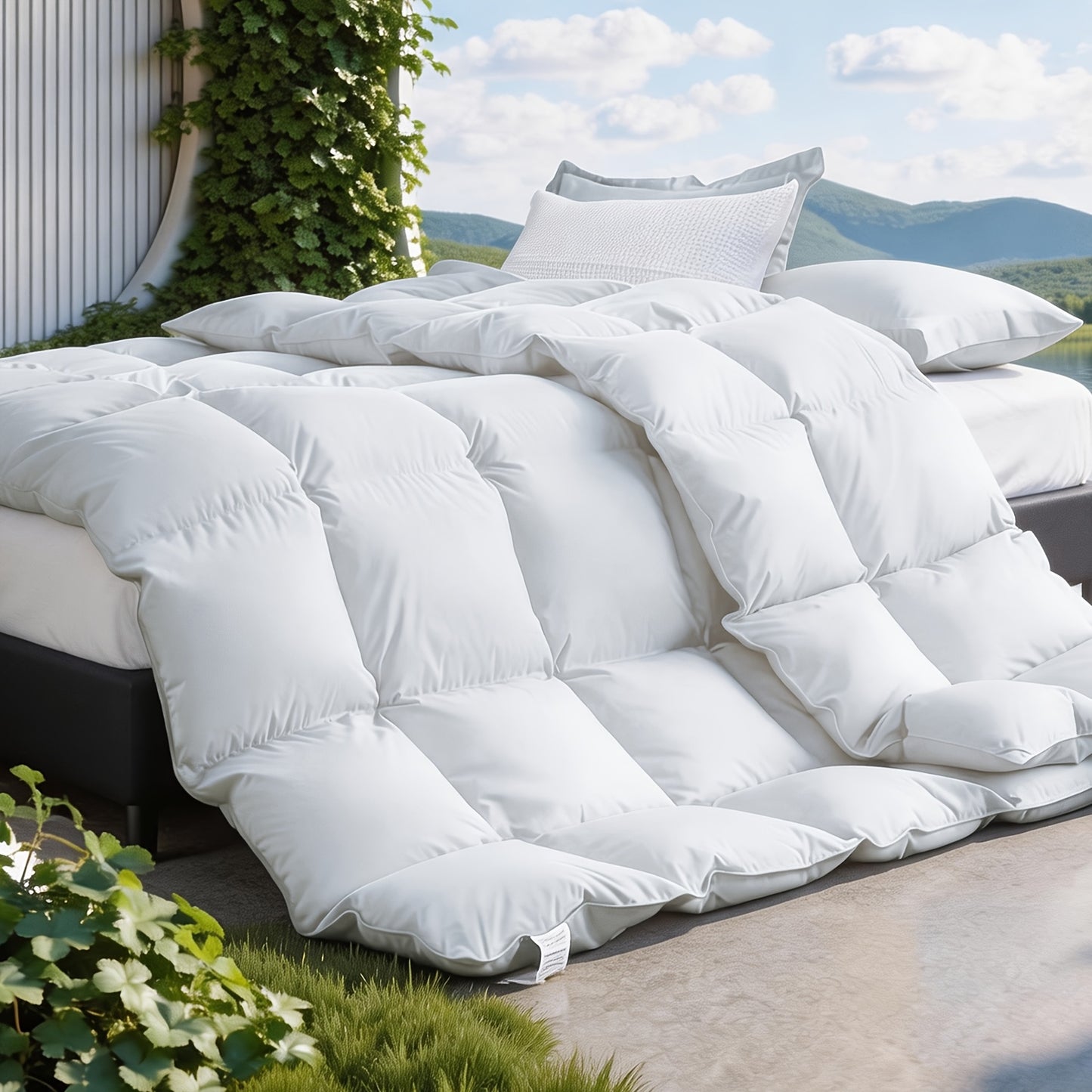 All Season Lightweight Comforter, Breathable & Cooling Duvet Insert, Soft Fluffy Quilt for Year-Round Use, Hotel Quality, Stay Cool & Sweat-Free, 8 Corner Tabs