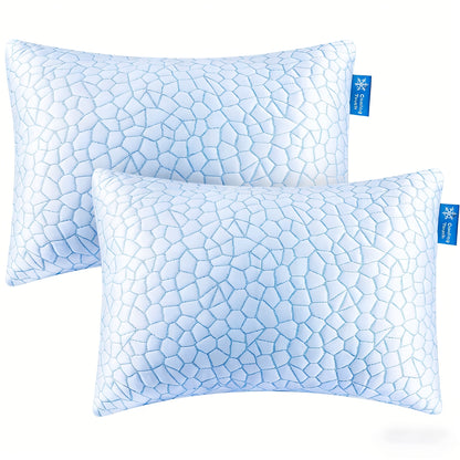 Pillows Set Of 2 - Hotel Luxury Bed Pillows for Sleeping 2 Pack, Supportive Breathable Down Alternative Gusseted Pillow for Side Stomach Or Back Sleepers