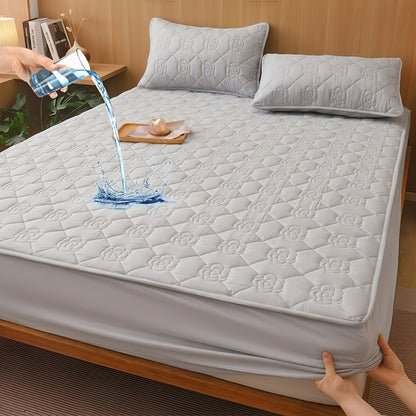 1pc Modern Soft Breathable Waterproof Bed Fitted Sheet - Lightweight, Fitted Mattress Protector For All Beds, Bedding Essentials, Minimalist Design (Excluding Pillowcases)