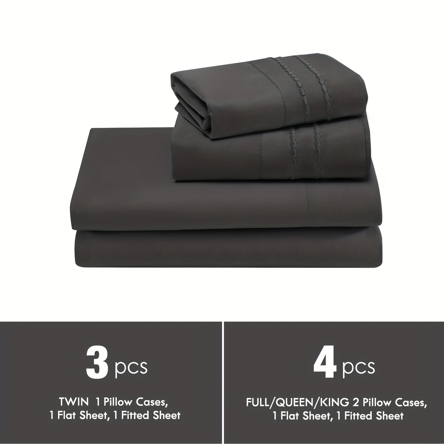 ClevaHome Light Luxury Breathable Sheet Set - 3/4pcs Deep Pockets Cooling Soft Bedding, Fade-Resistant Deep Pockets, All-Season Comfort, Ideal for Dorms, Guest Rooms Everyday Use Twin Full Queen King Sheet