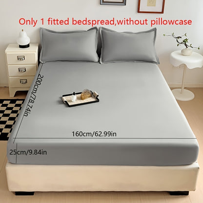 Solid Color Fitted Sheet, Soft, Skin-Friendly, and Breathable Bedding, Washable, Suitable for All Seasons, Hotel Mattress Protector. One Single Fitted Sheet, Pillowcases Not Included. Microfiber Brushed Finish Bed Sheet in Dark Blue