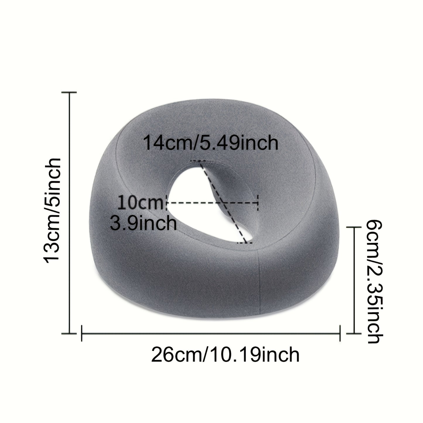 1pc Ergonomic Face Pillow with Memory Foam - Removable Washable Cover, Zipper Closure, Hollow Hole Design  - All-Season Comfort for Home, Spa & Sleep - Gray, Neck Support Pillow