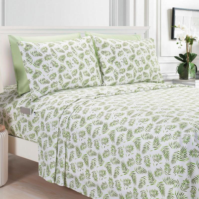 Elegant Comfort Luxury 4/6pcs Tropical, Flamingo, Pineapple and Palm Trees Sheet Set 16 Inch Deep Pockets - Ultra Soft Machine Washable Luxury 6-Piece Bed Sheet Set - Fade And Wrinkle Resistant Premium Hotel Quality Twin/Full/Queen/King Bedding Set- 6PC S