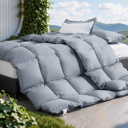 All Season Lightweight Comforter, Breathable & Cooling Duvet Insert, Soft Fluffy Quilt for Year-Round Use, Hotel Quality, Stay Cool & Sweat-Free, 8 Corner Tabs