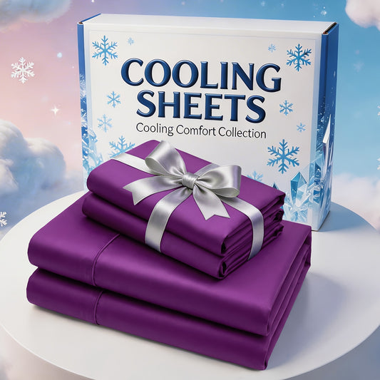 3pcs/ 4pcs Bamboo Cooling Bed Sheet Set -14"Deep Pocket, Exquisite Pinch Pleat, Shrink-Resistant, Fade-Resistant, Skin-Friendly Bedding with 1or2 Pillowcases, 1 Flat Sheet, 1 Fitted Sheet, Dorm Bedding for College, Cozy Comfort