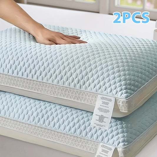 2pcs Pillows for All Sleeping Positions, Neck Pillow for Deep Sleep, Decorative Pillows for Bed, All-Season Support for Side, Back&Stomach Sleepers, Long-Lasting Comfort, Zipper Closure, Machine Washable, Suitable for Bedrooms, Dormitories, Etc.