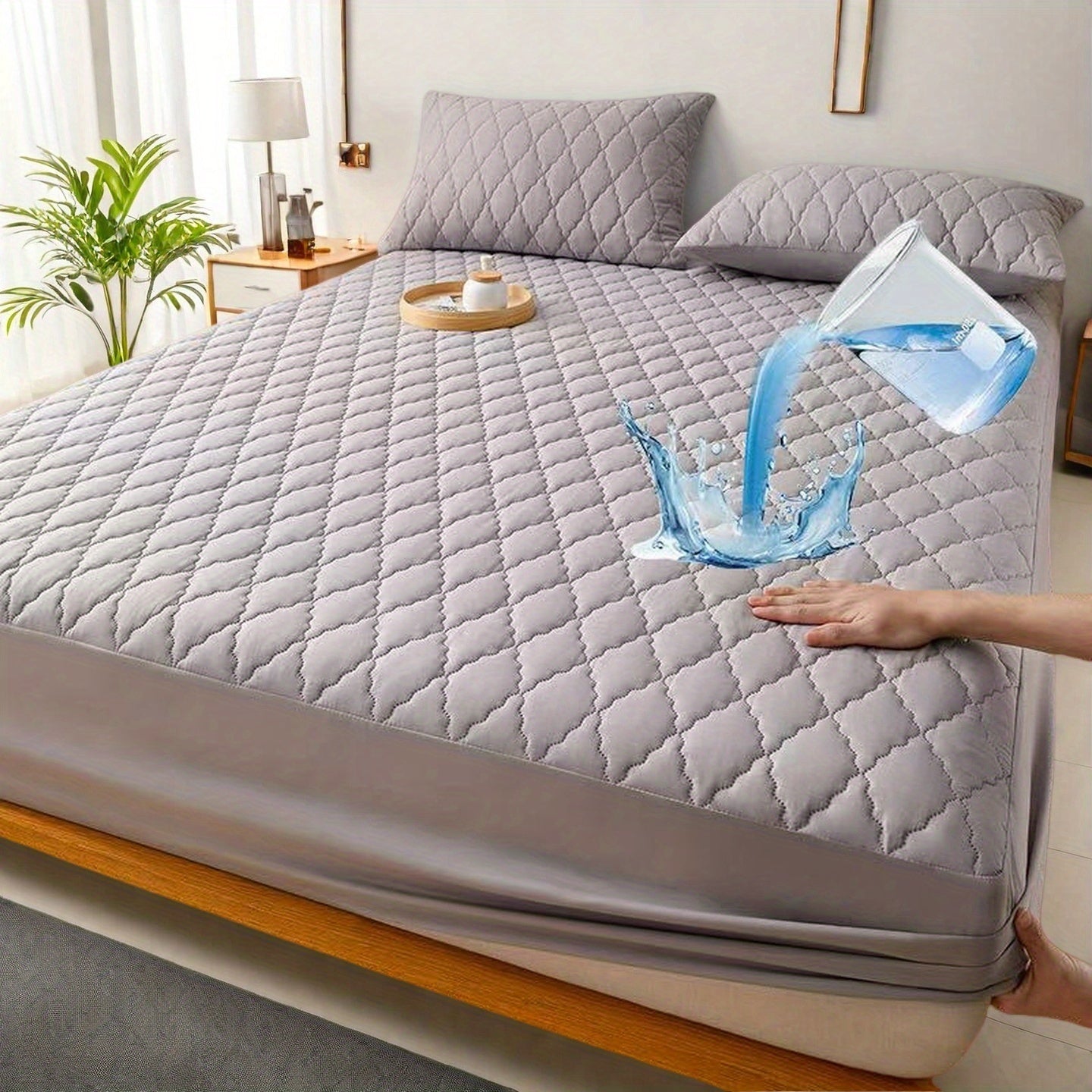 1pc Guaranteed High Quality Fitted Sheet Mattress Protector: Deep Pocket, Heavy Duty, Silent Comfort (Machine Washable)