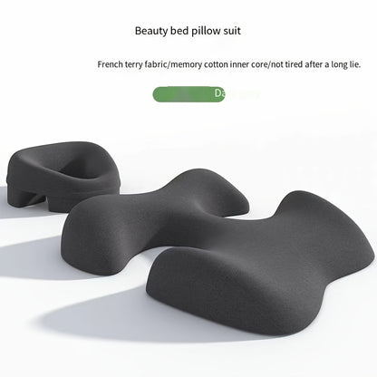 Multi-Functional Beauty Massage Pillow, Facial & Body SPA-Level Support, Contoured Anti-Slip, Soft Microfiber, Classic Design, Comfortable Neck, Back, and Chest Support, Ideal for Home or Salon, All-Season, Hand Wash Only, 200-250 g/㎡ Density