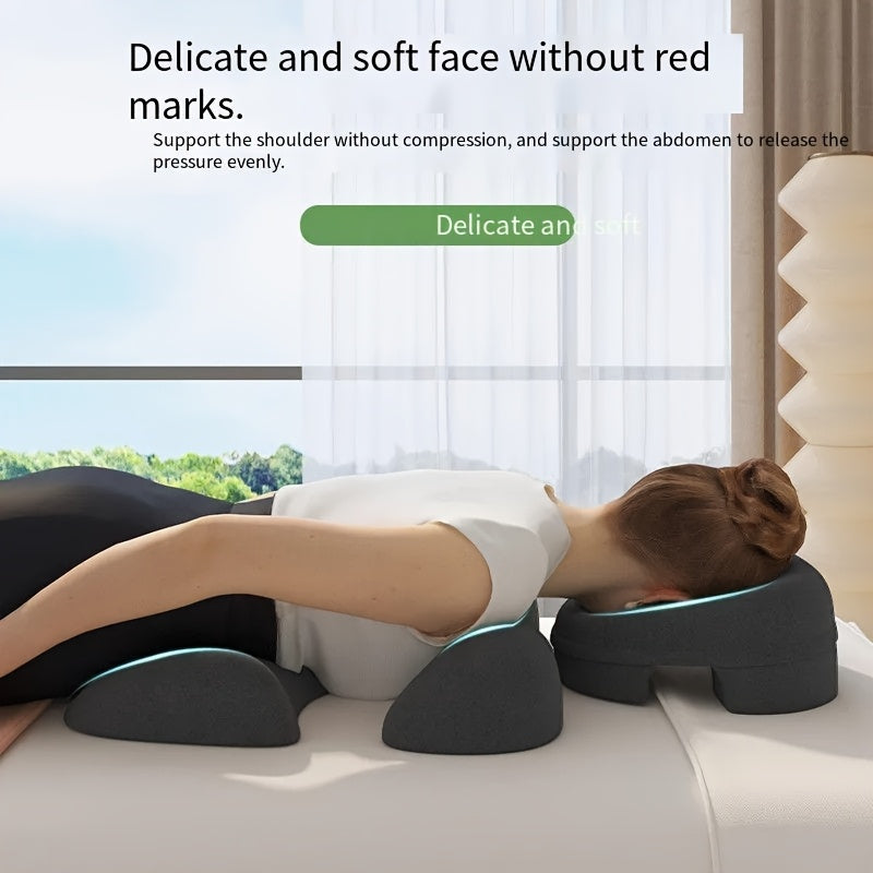 Multi-Functional Beauty Massage Pillow, Facial & Body SPA-Level Support, Contoured Anti-Slip, Soft Microfiber, Classic Design, Comfortable Neck, Back, and Chest Support, Ideal for Home or Salon, All-Season, Hand Wash Only, 200-250 g/㎡ Density