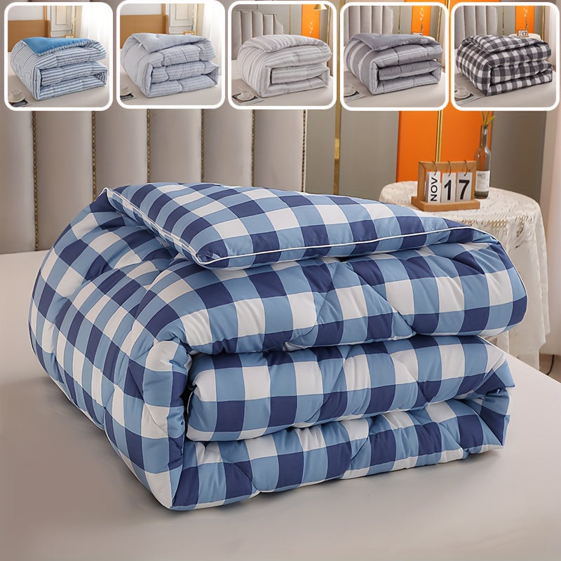 1pc of Quilt, 100% Polyester Quilted Winter Blanket, Certified by OEKO-TEX 100, Machine Washable, Designed with Corner Loops for Easy Installation And Securing of The Duvet Cover, Filled with High-Elasticity Material for Warmth And Insulation