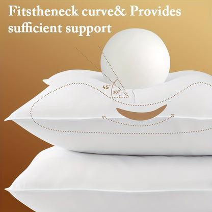 Down Pillow, 1/2pcs Queen Size Feather Pillows, Soft Bed Pillow, Hotel Bed Pillows for Sleeping Soft And Supportive Pillows for Side And Back Sleepers, Cotton Cover Fluffy Support Surround Fill for Back, Stomach, Side Sleepers