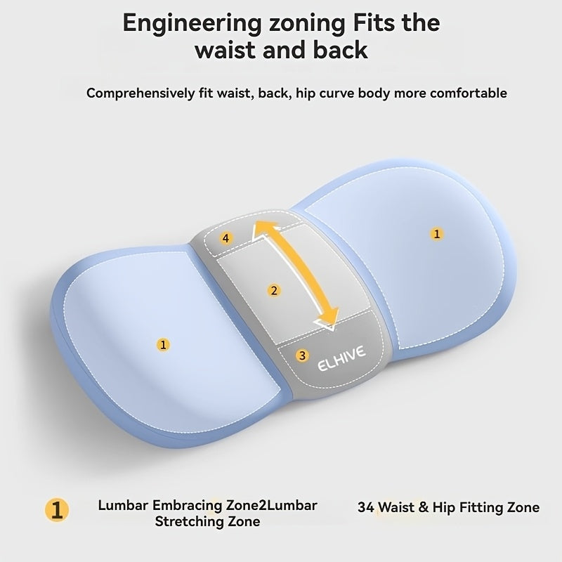 Bed Lumbar Pillow - Ergonomic Butterfly Wing Design, 3D Waist Wrapping And Curved Cradle, Engineering Zoned for Back/Hip, Enlarged Surface Fits All Positions (Back/Side), Soft Contoured Comfort for Restful Night