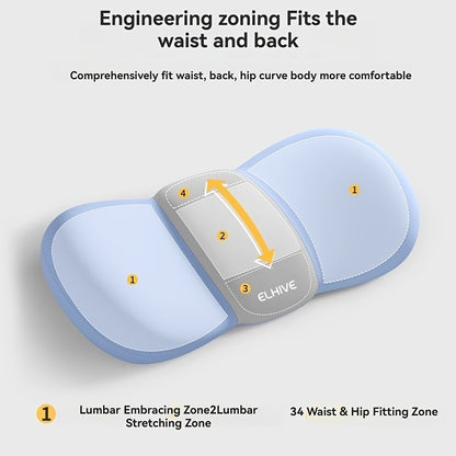 Bed Lumbar Pillow - Ergonomic Butterfly Wing Design, 3D Waist Wrapping And Curved Cradle, Engineering Zoned for Back/Hip, Enlarged Surface Fits All Positions (Back/Side), Soft Contoured Comfort for Restful Night