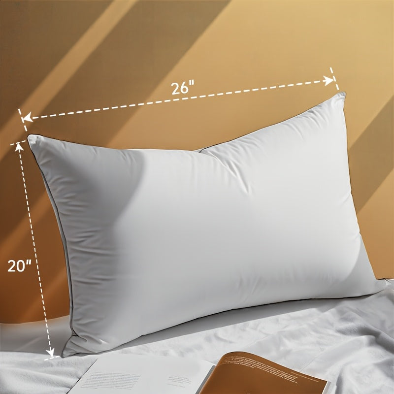Down Pillow, 1/2pcs Queen Size Feather Pillows, Soft Bed Pillow, Hotel Bed Pillows for Sleeping Soft And Supportive Pillows for Side And Back Sleepers, Cotton Cover Fluffy Support Surround Fill for Back, Stomach, Side Sleepers