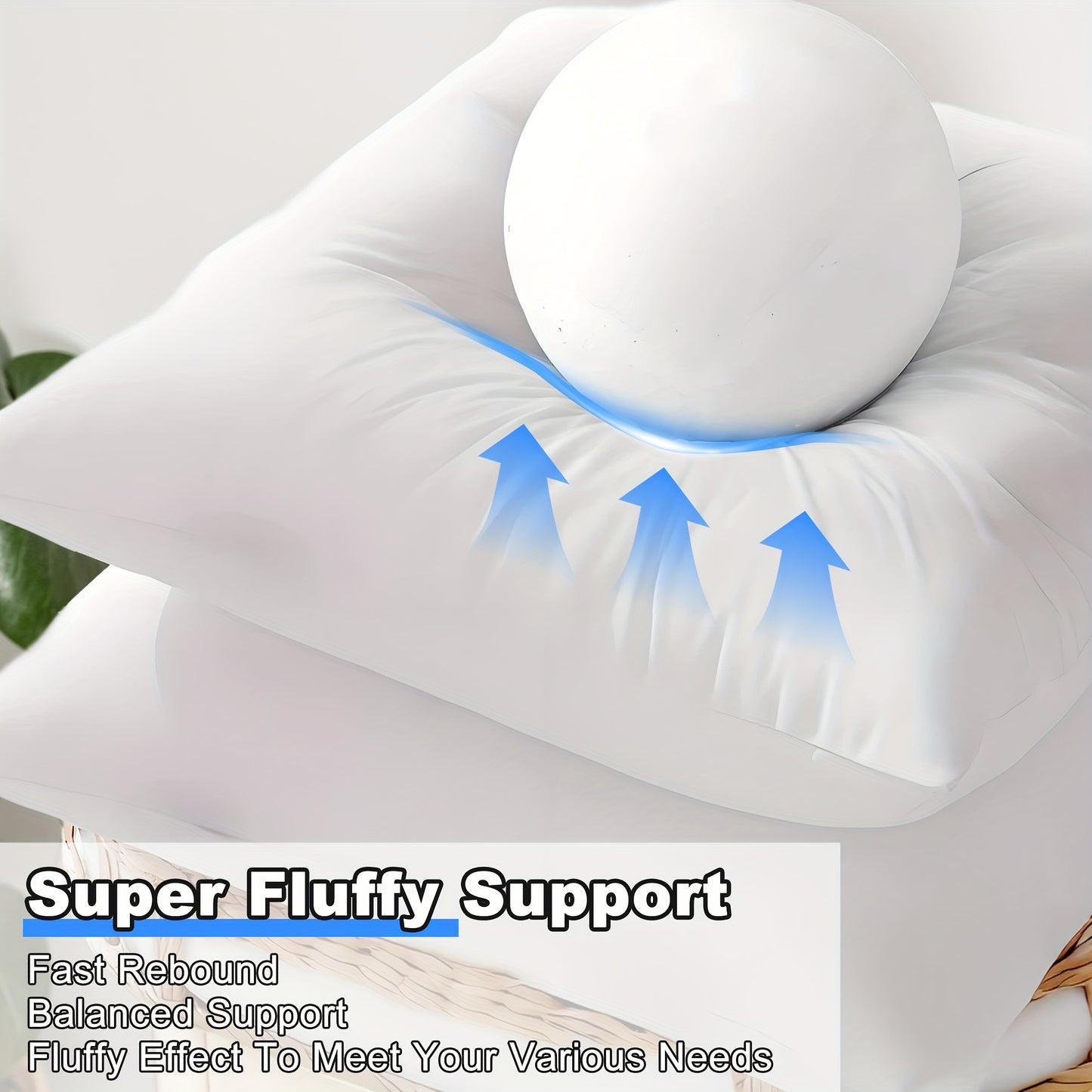 4pcs Premium Pillow Inserts - Outdoor & Indoor Square Throw Pillow Cores, Soft & Supportive With Quick Rebound, Ideal For Home Decor, Bedding, Patio Furniture, Garden, Picnics & Pillowcase Filling