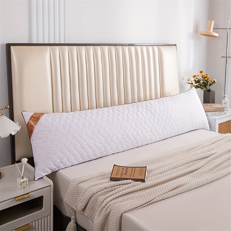 1pc Long Embroidered Pillow | Soft Polyester Filling, Classic Style, Zipper Closure, Suitable for Adults and Pregnant Women, Ideal for Comfortable Sleeping and Neck Protection