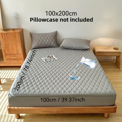 1pc Premium Ultra Soft Quilted Fitted Sheet, Liquid Resistant, Solid Color Mattress Protector, All Season for Bedroom Hotel Dorm Single And Double Beds (No Pillowcases)