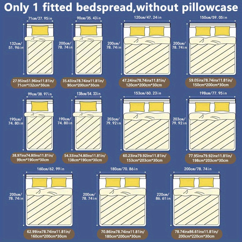 1pc Minimalist Modern Planet Spaceship Print Brushed Fitted Sheet, Printed Bedspread for Bedroom, Bedding Set (Pillowcases Not Included)